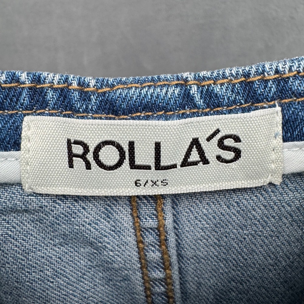 Rollas Denim Midi Dress Blue Button Front Front Pockets Size 6 XS Cotton Lyocell - Picture 8 of 12